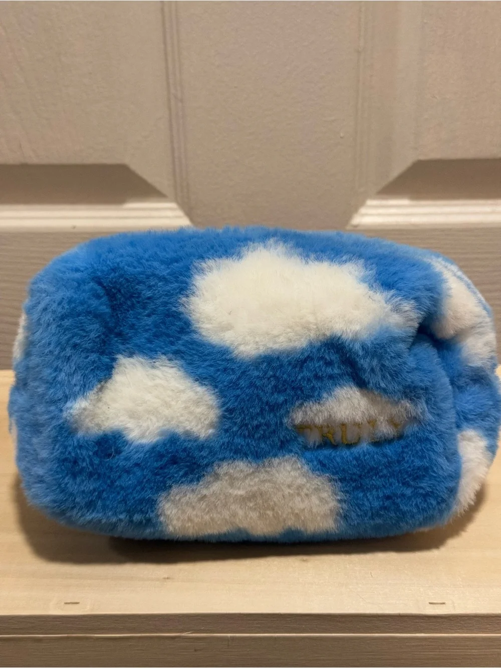 TRULY Plush Cloud Cosmetic Pouch - Blue & White